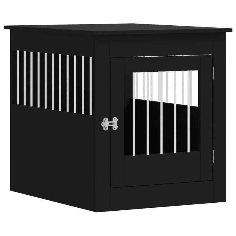 Hondenkennel – Hondenbench – Hondenren – Hondenhok – Meubelstijl – Zwart Metaal – Weerbestendig – Compact 64,5x80x71 cm