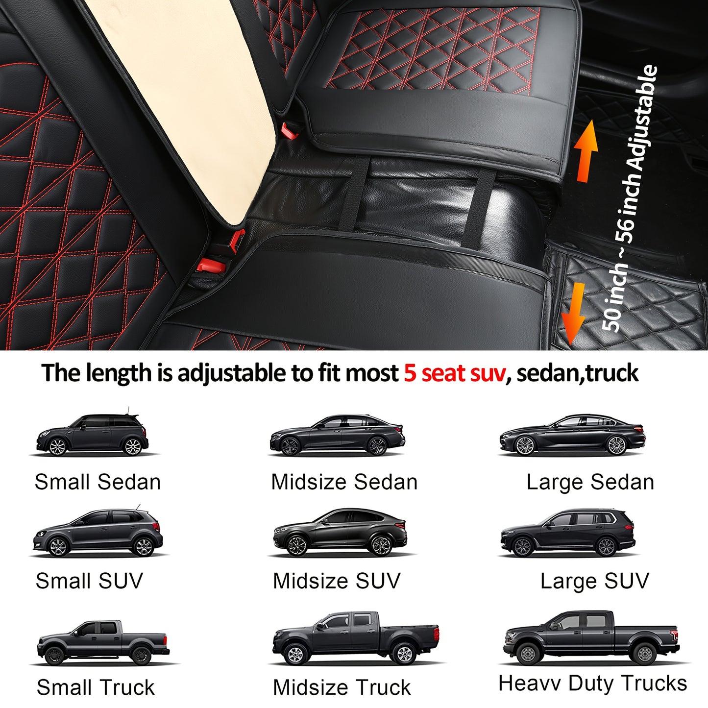 Autostoelhoezen Set – Stoelhoezen Auto – Auto Stoelbeschermers – Universele Autostoelbekleding – PU Leder Stoelhoezen – 5 Zitplaatsen Compleet – Waterafstotend & Comfortabel