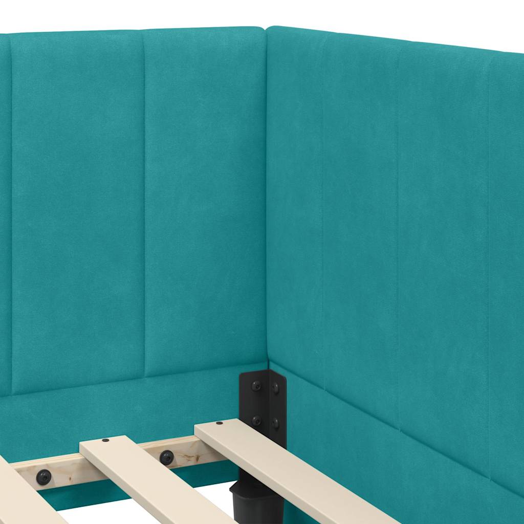 Bedframe – Bedbodem – Ledikant – Slaapbank – Eenpersoonsbed – Gele Fluwelen Bekleding – 90x190 cm Stevig Spaanplaat