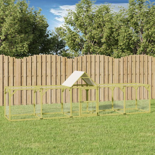 Poulailler Houten Konijnenhok – Konijnenkooi – Konijnenren – Buitenhok – Dierenverblijf – Groot Multi-Level Ontwerp – Gele Basis Met Verwijderbare Roostervloer