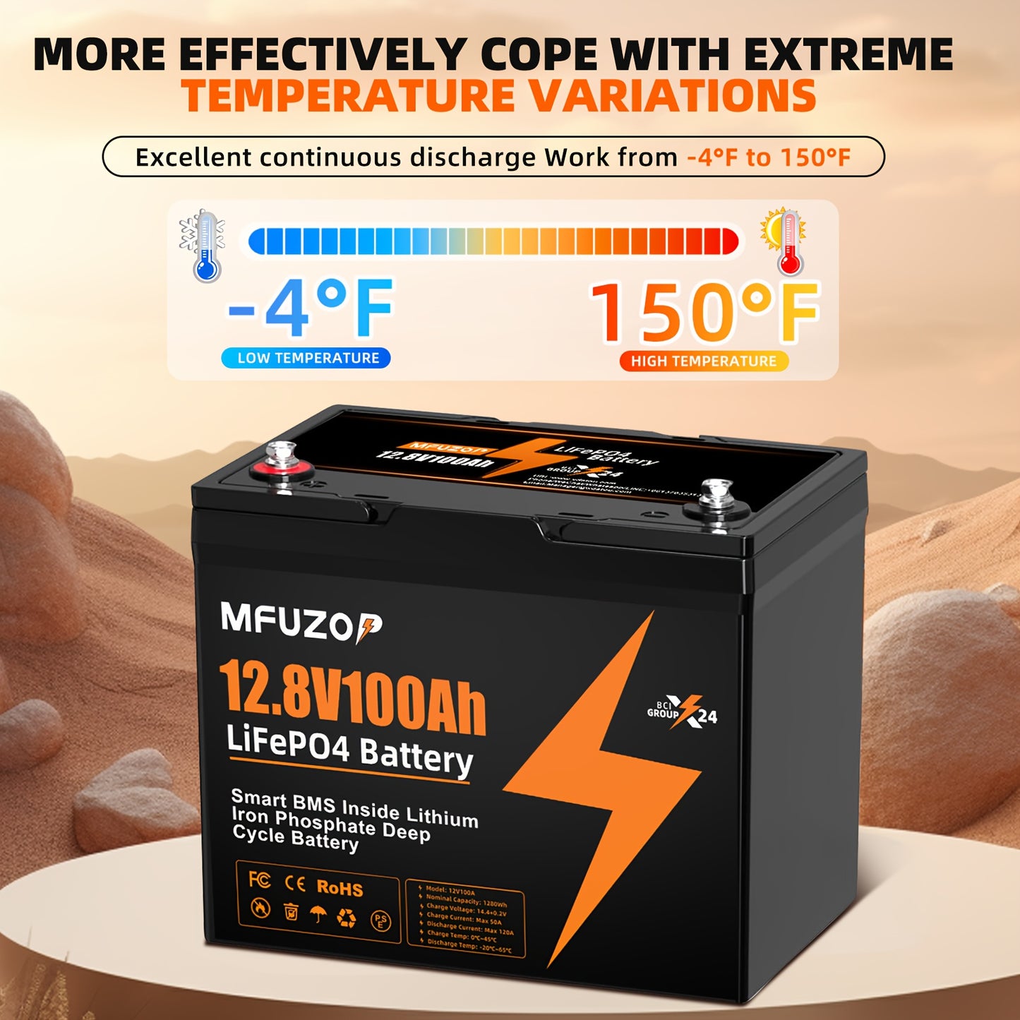 Lithium Accu – Lithium Batterij – Lithium Accu Pack – Deep Cycle Accu – Onderhoudsvrije Accu – 12V 100Ah Capaciteit – Ingebouwd BMS Beschermingssysteem