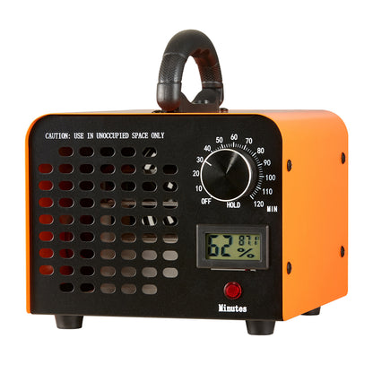 Ozongenerator – Ozonisator – Luchtzuiveraar – Geurverwijderaar – Air Purifier – 12000 mg/h Ozonproductie – Timer 0-120 Minuten met Vochtigheidsdisplay