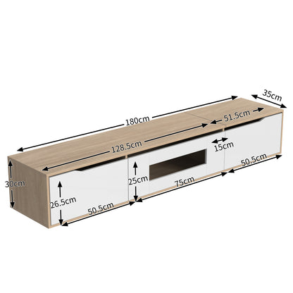 TV Meubel – TV Kast – TV Dressoir – Mediameubel – Tv Stand – Modern Minimalistisch Design – Ruime Opbergruimte – 180x35x30 cm – Onderhoudsvriendelijk Zonder Elektriciteit