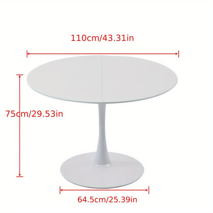 Eettafel – Ronde Tafel – Split Tafel – Join Tafel – Moderne Eettafel – Wit Tulip Design – Compact – Duurzaam Engeneered Wood