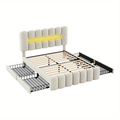 Bedframe – Bed – Platformbed – Opberglades – Slaapbank – Modern Design – Draadloos Stereosysteem – Gemakkelijk Te Monteren