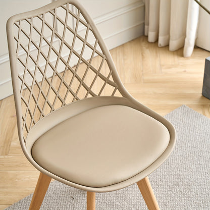 Eetkamerstoel – Stoel – Kuipstoel – Keukenstoel – Woonkamerstoel – Scandinavisch Design – PU Leder Bekleding – Beukenhouten Poten – Ergonomisch Comfort – Max. Draagvermogen 136 kg – Wit