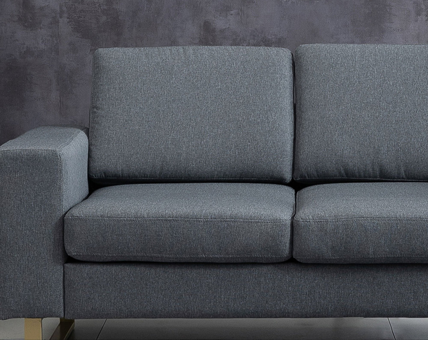 Bankstel – Bank – Zitzetel – Zitbank – Sofa – Donkergrijs – Stoffen Bekleding – Compact Formaat 145x82x78 cm