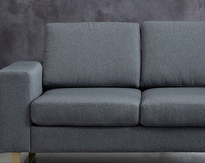 Bankstel – Bank – Zitzetel – Zitbank – Sofa – Donkergrijs – Stoffen Bekleding – Compact Formaat 145x82x78 cm