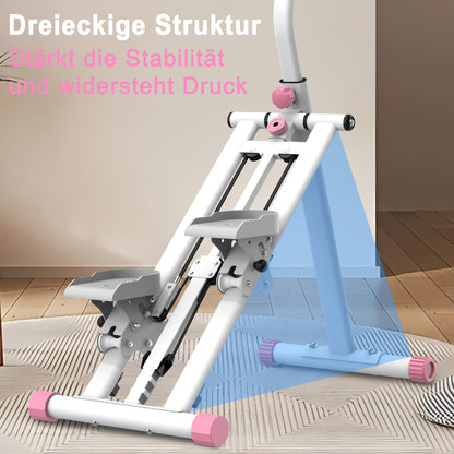 Stepper – Stepapparaat – Aerobic Stepper – Mini Stepper – Fitness Stepper – Verstelbare Weerstand 3 Niveaus – Inklapbaar Stalen Frame 120 kg – Antislip Pedalen Wit/Zwart