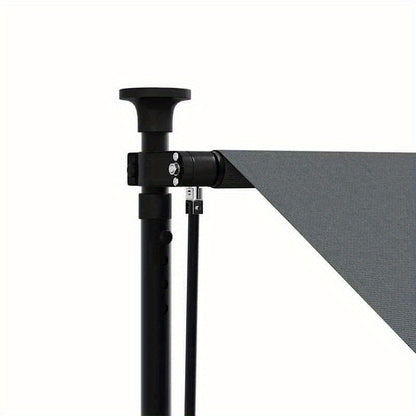 300x150cm Extendable Awning - Durable Plastic Frame, Removable Fabric, Beige/Black/Gray Options, Weather-Resistant for Patio, Balcony, Garden Shade