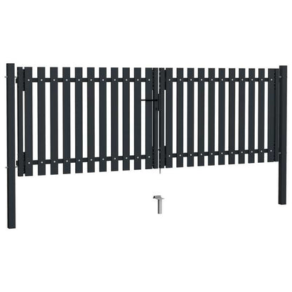 Dubbele Poort – Tuinpoort – Vleugelpoort – Stalen Poort – Veiligheidshek – Antraciet – 306 x 175 cm – Duurzaam Staal