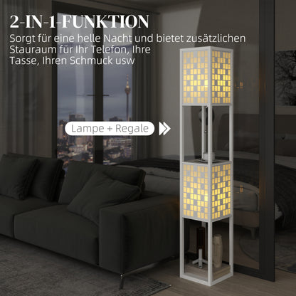 Keukenrek – Keukenplank – Opbergrek – Keukenkast – Opbergmeubel – Rustic-Brown – Met 2 Stopcontacten – 5 Planken & S-Haken – Stevige X-vormige Stalen Versterking – 90x42x130 cm