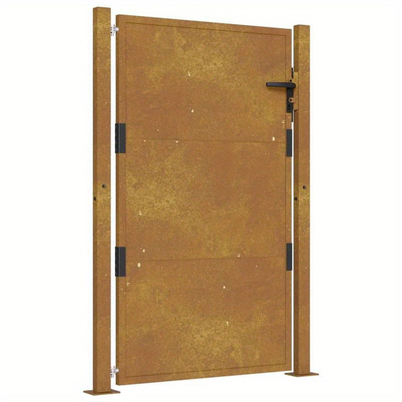 Tuinpoort Cortenstaal – Tuinafscheiding – Tuindecoratie – Metalen Poort – Rustieke Poort – Weerbestendig – 104 x 155 cm – Natuurlijk Roestbruin