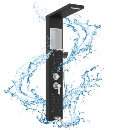 Douchepaneel – Douchepaneel Met Handdouche – Massage Douchepaneel – Regendouchepaneel – Waterval Douchepaneel – 5-in-1 Multifunctioneel Douchepaneel – Roestvrijstaal 304 – Ingebouwde Opbergruimte