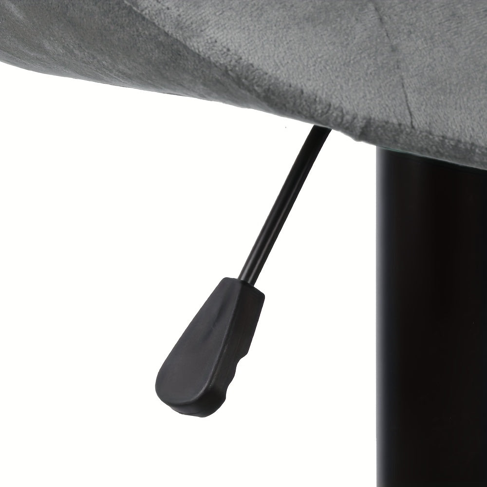 Barstoel – Barkruk – Keukenstoel – Barstoel Set – Kruk Stoel – Verstelbare Hoogte – 360° Draaibaar – Velours Zitting – Metaal – Donkergrijs – Set van 2
