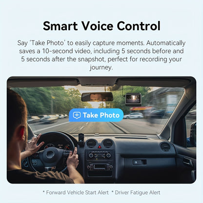 Dashcam – Auto Camera – Dashboardcamera – Voor- en Achtercamera – Dual Channel – Super Nachtzicht – 4K Front & Full HD Rear – Wifi Met App - QUORE
