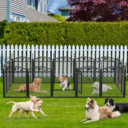 Hondenren – Puppyren – Hek – Speelhek – Hondenbox – Metaal – 8 Panelen – Waterdichte Beschermmat – Incl. Deuropening