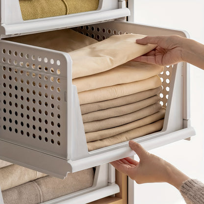 Opbergbox – Opbergmand – Opbergdoos – Opberger – Opbergtas – Stapelbaar & Opvouwbaar – Kunststof 33,5x43x18 cm – Set van 5 – Ruimtebesparend & Multifunctioneel