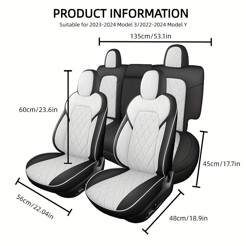 PU Leren Stoelhoezen – Autostoelhoezen – Stoelbekleding – Zitting Bescherming – Interieurhoezen – Set Van 5 – Ademend Mesh Materiaal – Antislip Met Perfecte Pasvorm – Roze