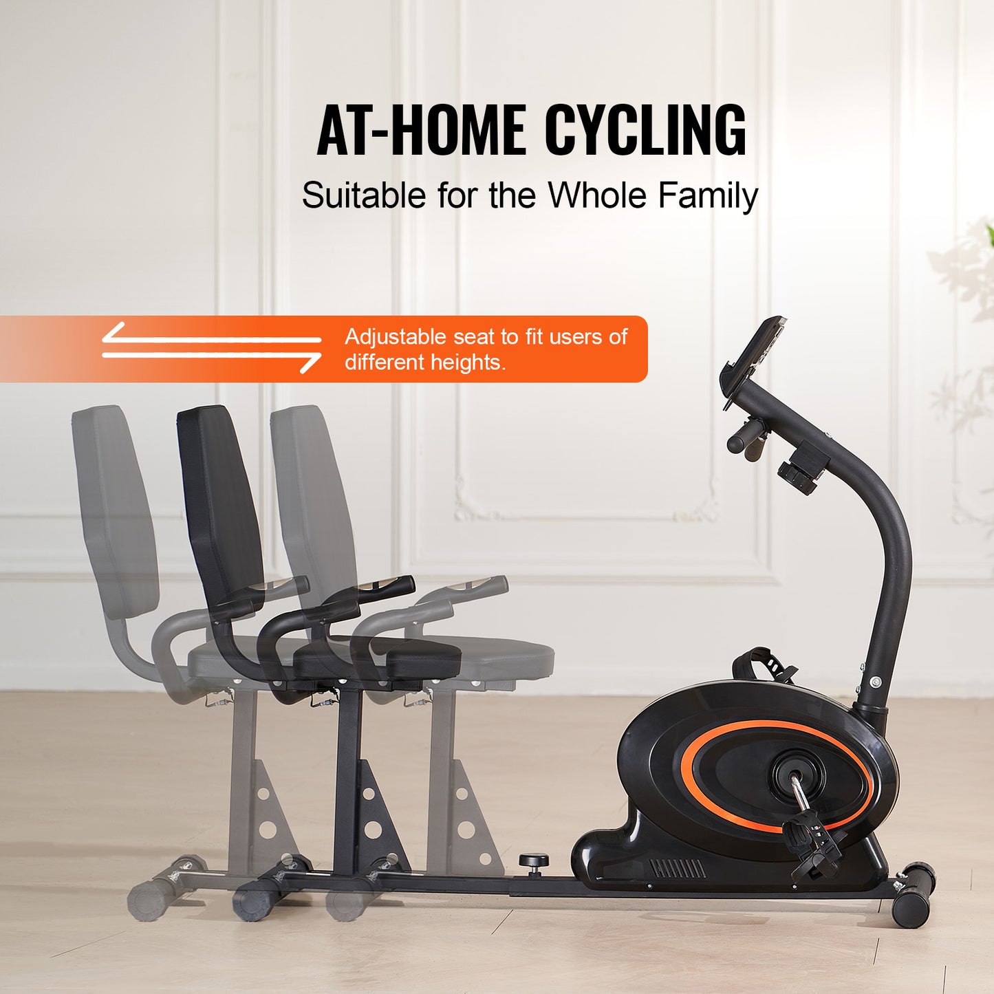 Ligfiets – Hometrainer – Recumbent Fitnessfiets – Seniorentrainer – Magnetische Weerstand – Ergonomisch Ligzitje – Verstelbare Weerstand – Stevig Frame