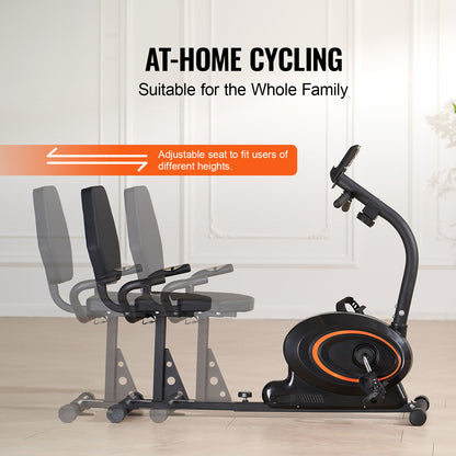 Ligfiets – Hometrainer – Recumbent Fitnessfiets – Seniorentrainer – Magnetische Weerstand – Ergonomisch Ligzitje – Verstelbare Weerstand – Stevig Frame
