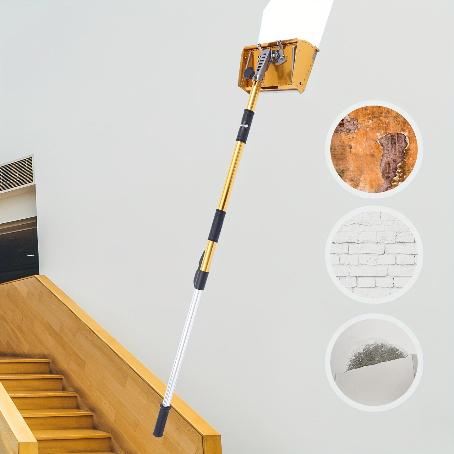 Afwerkbox – Stucgereedschap – Plamuurbox – Vulmiddelbox – Muurplamuur Set – Verstelbare Steel 90-150 cm – Lichtgewicht Aluminium