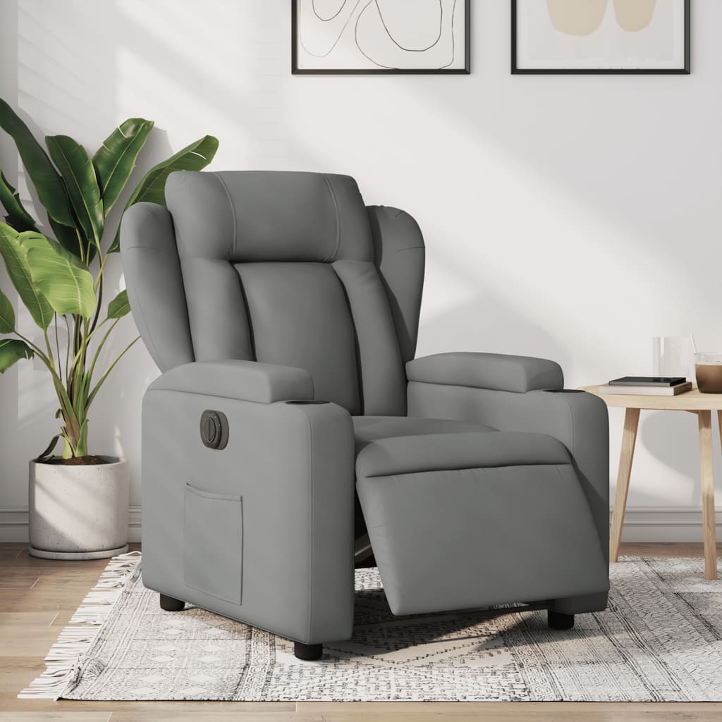 Elektrische Relaxfauteuil – Elektrische Relaxstoel – Relaxzetel – Sta-op Stoel – Fauteuil – Donkergrijs – Elektrisch Verstelbaar – Ademend Stof
