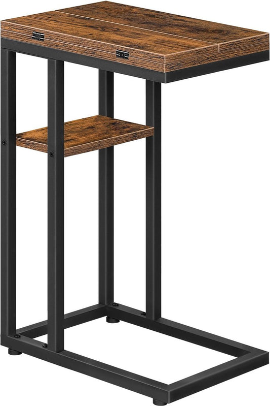 Tafel - Bijzettafel - C Vorm - Industrieel - Opvouwbaar - Werktuintje - 52x39x62,5 cm (L x B x H)