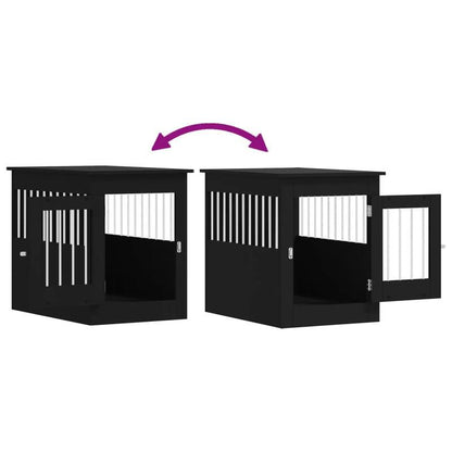 Hondenbench – Hondenkooi – Hondenhok – Hondenkennel – Hondenhuisje – Zwart – Gemaakt van Behandeld Hout – Afmetingen 55 x 80 x 68 cm