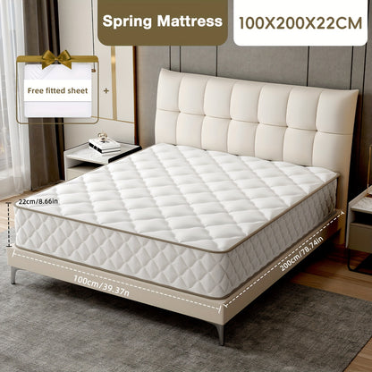 Pocketveringmatras – Binnenveringmatras – Matras – Slaapmatras – Matrassen – 160x200 cm – 7-Zones Stevige Ondersteuning – Ademend Katoenen Hoes