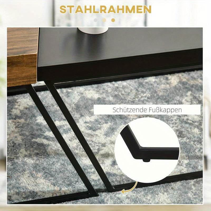 Salontafel – Bijzettafel – Sofa Tafel – Consuletafel – Woonkamertafel – Hardhout en Glas – Volledig Gemonteerd