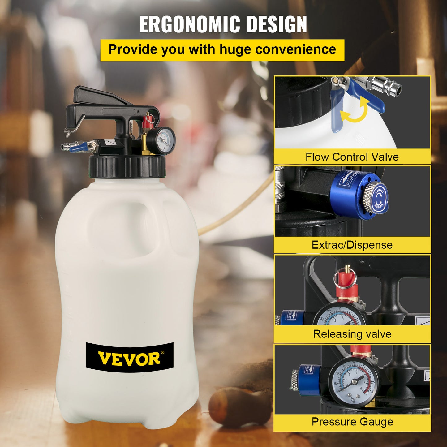 Automaatvloeistofpomp – Transmissievloeistofpomp – Overhevelingspomp – Vloeistofdispenser – Oliepomp – 10 Liter Grote Inhoud – Inclusief 14 Adapters