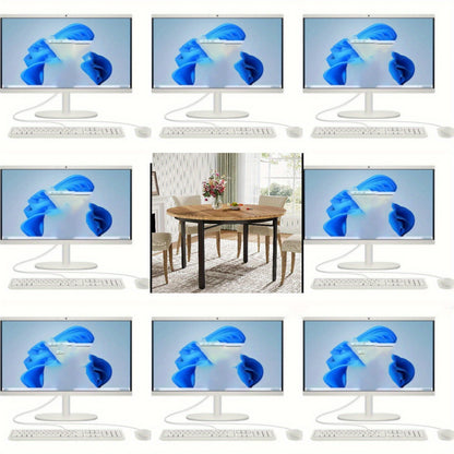 Ronde Eettafel – Keukentafel – Tafel – Eetkamertafel – Ronde Tafel – 120 cm Diameter – Robuust Houten Blad Met Metalen Poten – Krastbestendig Donkerbruin