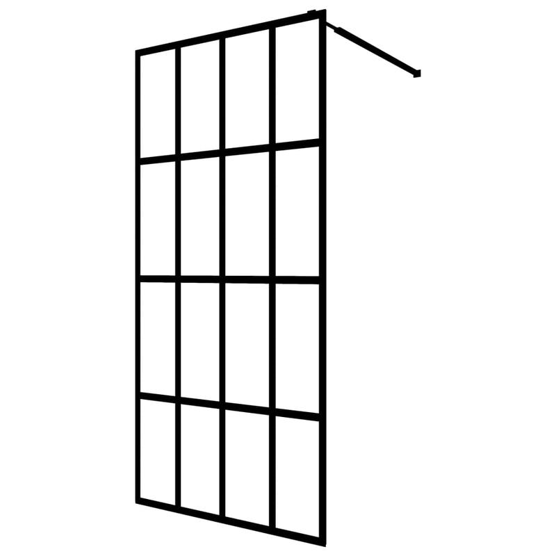 Douchewand – Doucheafscheiding – Douchewand Glas – Douchewand Veiligheidsglas – Douchewand Transparant – 5 mm Gehard Glas – Aluminium Frame Met Ondersteuningsstang 90x195 cm