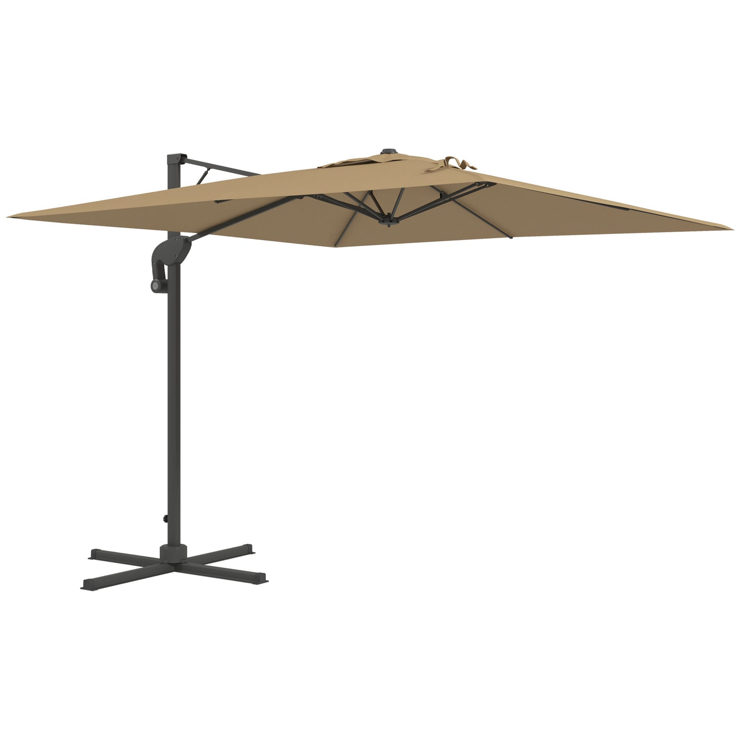 Zweefparasol – Hangparasol – Tuinparasol – Terrasparasol – Parasoldoek – 360° Draaibaar Met Hydraulisch Systeem – UV-bestendig Polyester 3x2,6m Met Aluminium Frame