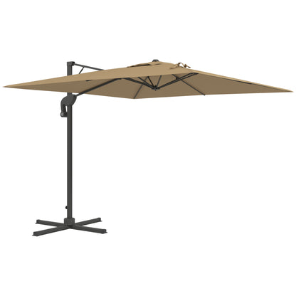 Zweefparasol – Hangparasol – Tuinparasol – Terrasparasol – Parasoldoek – 360° Draaibaar Met Hydraulisch Systeem – UV-bestendig Polyester 3x2,6m Met Aluminium Frame