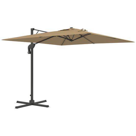 Zweefparasol – Hangparasol – Tuinparasol – Terrasparasol – Parasoldoek – 360° Draaibaar Met Hydraulisch Systeem – UV-bestendig Polyester 3x2,6m Met Aluminium Frame