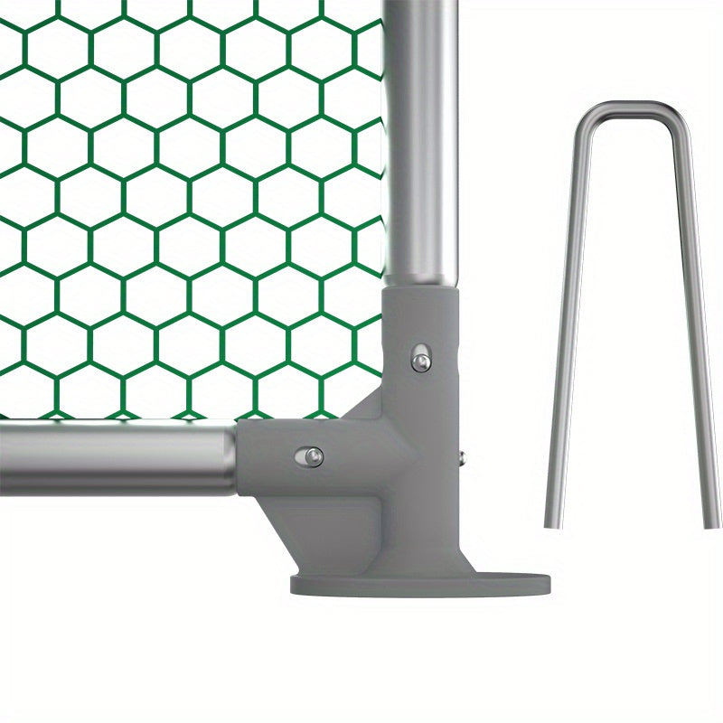 Kippenren – Kippenhok – Buitenren – Pluimveestal – Dierenren – Extra Groot 3x6x2m – Gegalvaniseerd Stalen Frame – PE Dak – Veilig & Ventilerend