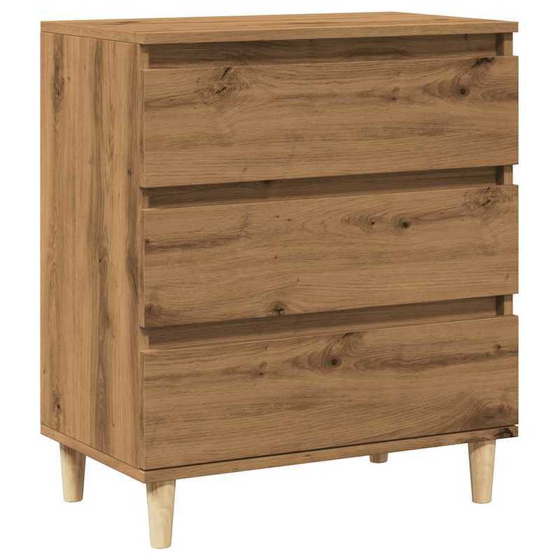 Sideboard 60X35X70 Cm Bewerkt Wood Artisanaal Oakkleur Removable Storage Practical