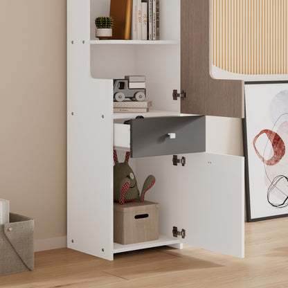 Boekenkast – Opbergkast – Vakkenkast – Kast – Dressoir – Meturen & Lades – Metalen Constructie – Compact Verticaal Design – 68,5 cm Hoog – 45 kg Draagvermogen