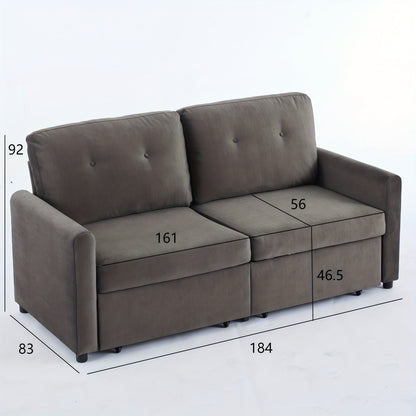 Tweezitsbank – Compacte Bank – Minimalistische Sofa – Stijlvolle Couch – Tweepersoonsbank – Opberglade – Duurzaam Bamboe – Donkergrijs