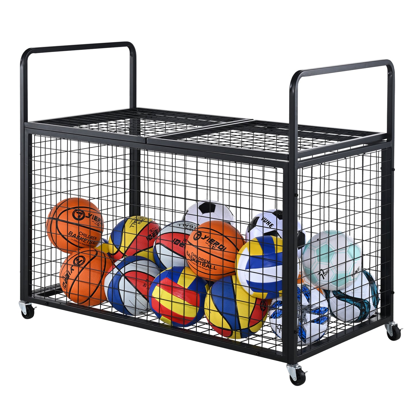 Sportballenwagen – Sportballenkar – Ballenrek – Bolderwagen – Ballenwagen – Verrijdbaar En Stapelbaar – Robuust Gepoedercoat Staal
