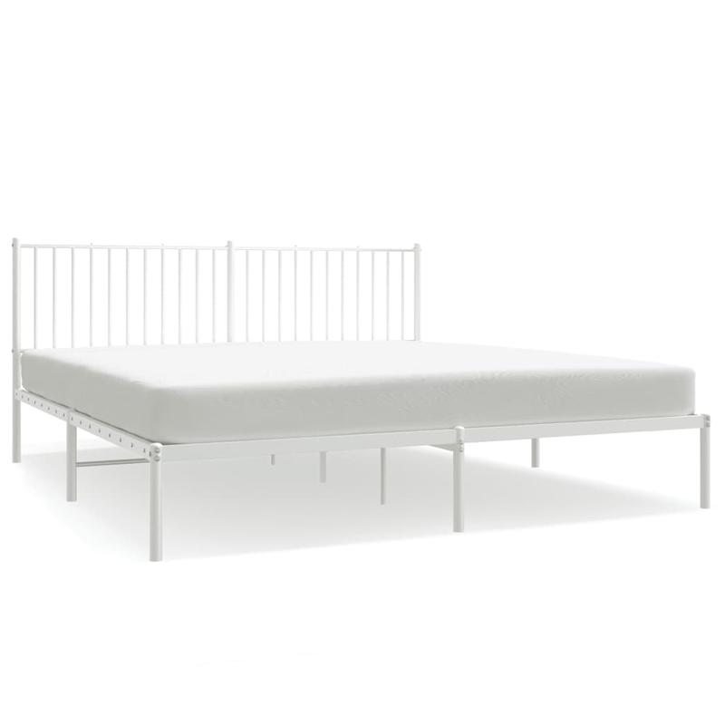 Bedframe – Bedombouw – Boxspring – Slaapkamerbed – Ledikant – Metaal Wit – 180x200 cm – Stevig en Modern Design