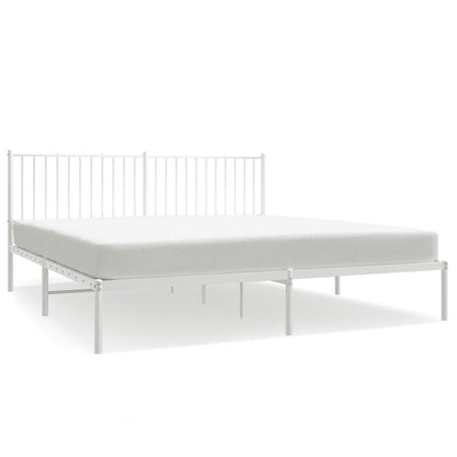 Bedframe – Bedombouw – Boxspring – Slaapkamerbed – Ledikant – Metaal Wit – 180x200 cm – Stevig en Modern Design