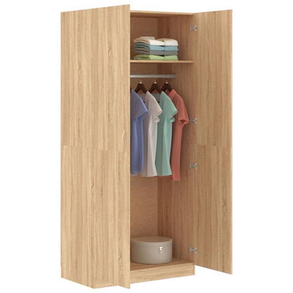 Staande Kledingkast – Kledingkast – Garderobekast – Opbergkast – Linnenkast – Modern Minimalistisch Design – Ruime Opbergruimte – Duurzaam Zacht Hout – Eenvoudige Montage – Variant Bruin