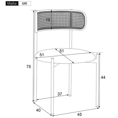 Ronde Eettafel – Eetkamertafel – Keukentafel – Koffietafel – Tafel – Getemperd Glazen Blad 80x80x75 cm – Gegalvaniseerde Metalen Poten – Modern Minimalistisch Design