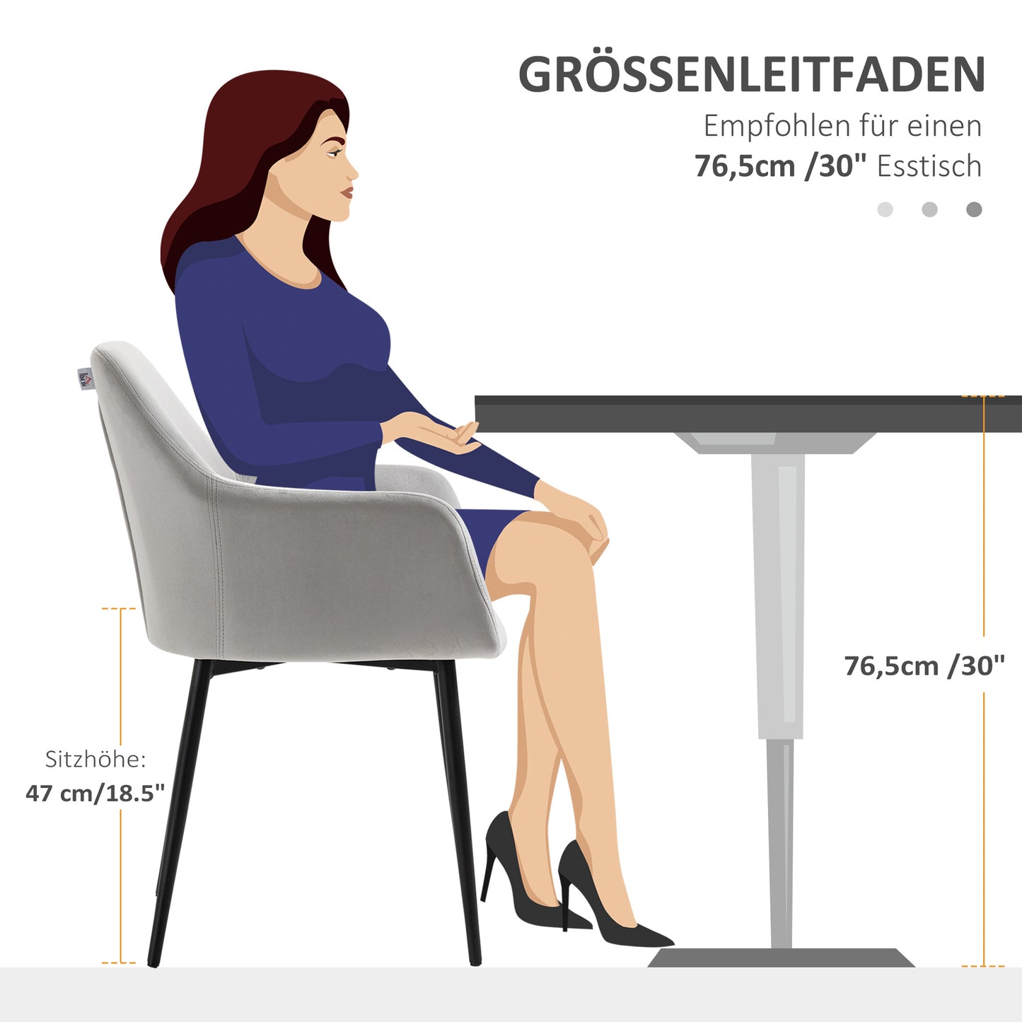 Eetkamerstoel – Stoel – Dining Chair – Stoel Met Rugleuning – Velours Stoel – Set van 2 – Lichtgrijs – Fluwelen Bekleding – Stalen Poten – Ergonomisch Design – 54x57x80 cm