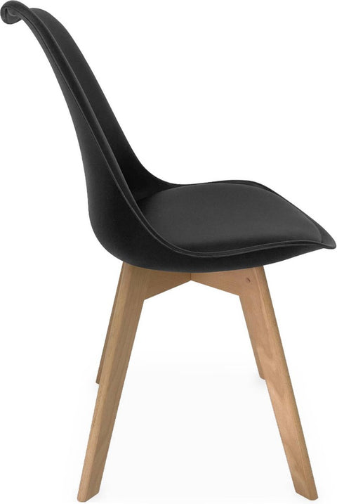 Kuipstoelen - set van 4 met houten poten - Sponskussen woonkamerstoel