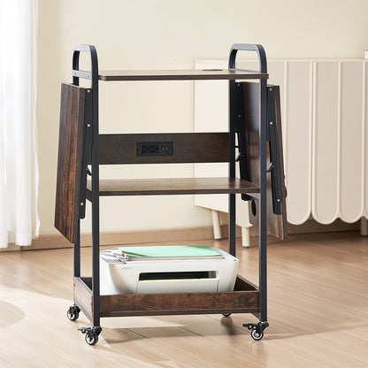 Heat Press Tafel – Werktafel – Werkbank – Opbergtafel – Mobiele Tafel – Inklapbare Zijpanelen – Geïntegreerd Oplaadstation