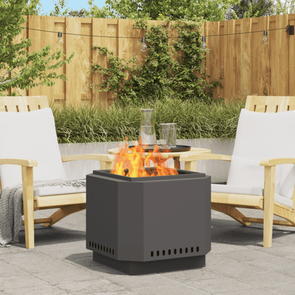 Vuurschaal – Vuurkorf – Tuinhaard – Sfeerhaard – Terrasverwarmer – Rookvrij – Stalen Constructie – Compact 58x58x51 cm – Zwart